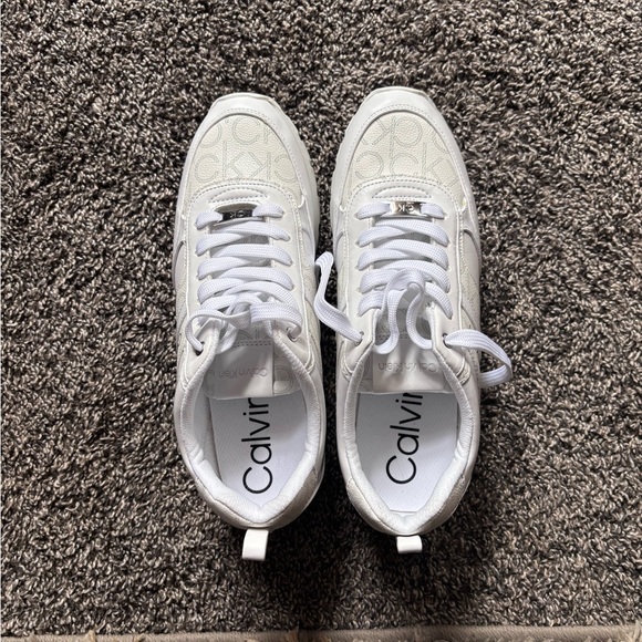 Calvin Klein Monogram White Sneakers - Picture 1 of 5